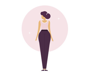 Fashion girl icon. Vector illustration