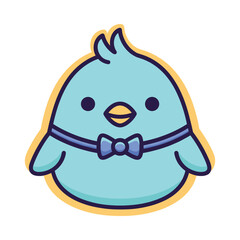 Obraz premium Cute Cartoon Bird Character Illustration