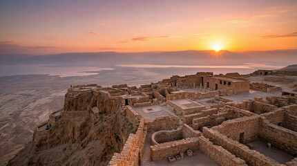 Exploring ancient ruins at masada during sunset israel outdoor photography scenic view historical significance