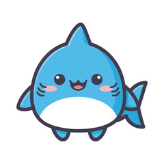Adorable Cartoon Shark Illustration
