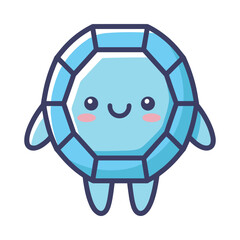 Adorable Cartoon Turtle Vector Illustration