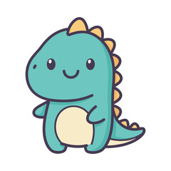 Adorable Cartoon Dinosaur Illustration