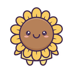 Cute Cartoon Sunflower Character Illustration