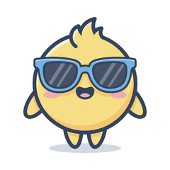 Cool Chick Cartoon Character Wearing Sunglasses