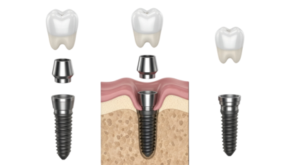 Dental Implant Procedure with Tooth Restoration dental procedure