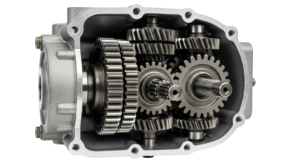 Automotive Gearbox Mechanism Isolated on Transparent Background
