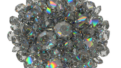 Naklejka premium Cluster of Diamonds Isolated on Transparent Background
