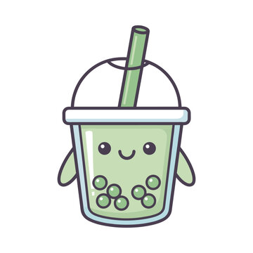 Cute Cartoon Bubble Tea Illustration