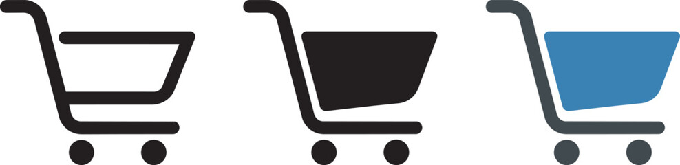 Shopping cart icons set vector illustration design elements for website mobile application graphics © fay009