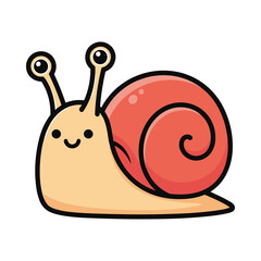 Cute Cartoon Snail Vector Illustration © RafiaStock