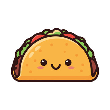 Cute Cartoon Taco Illustration