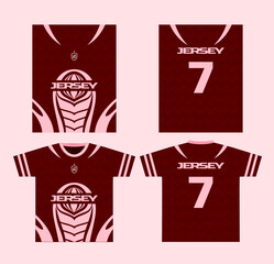 Maroon football jersey mockup with number display design.