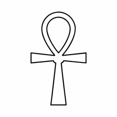 Ancient Egyptian Ankh Vector Icon &ndash; Sacred Life Symbol