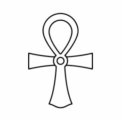 Ancient Egyptian Ankh Vector Icon &ndash; Sacred Life Symbol