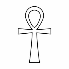 Ancient Egyptian Ankh Vector Icon &ndash; Sacred Life Symbol