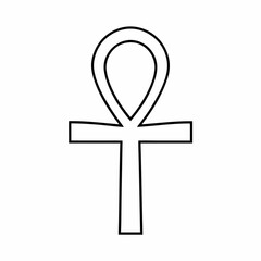 Ancient Egyptian Ankh Vector Icon &ndash; Sacred Life Symbol