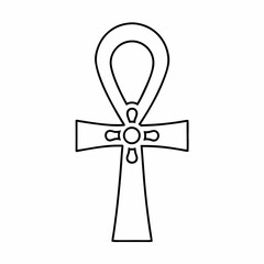 Ancient Egyptian Ankh Vector Icon &ndash; Sacred Life Symbol