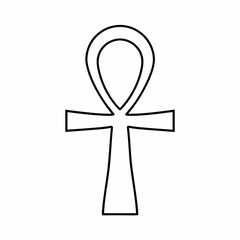 Ancient Egyptian Ankh Vector Icon &ndash; Sacred Life Symbol