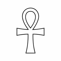 Ancient Egyptian Ankh Vector Icon &ndash; Sacred Life Symbol