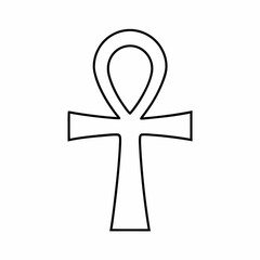 Ancient Egyptian Ankh Vector Icon &ndash; Sacred Life Symbol