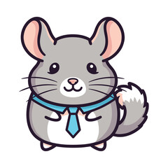 Fototapeta premium Cartoon Chinchilla in Business Attire Illustration