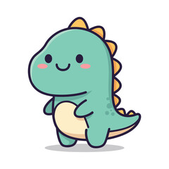 Obraz premium Cute Cartoon Dinosaur Illustration