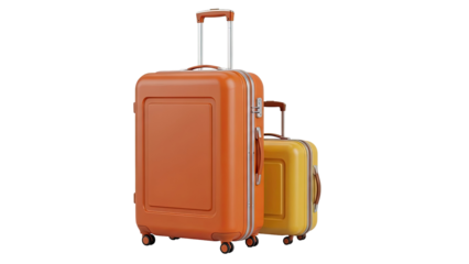 Two Colorful Hard-Shell Suitcases