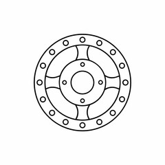 Ancient Shield Vector Outline Design