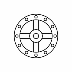 Ancient Shield Vector Outline Design