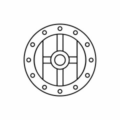 Ancient Shield Vector Outline Design