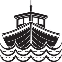 Nautical Vessel Sailing Ocean Waves Illustration