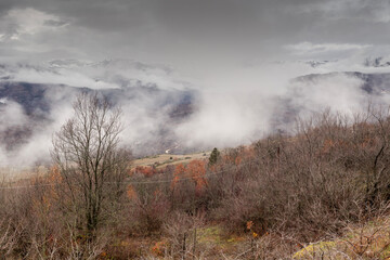 Mountain landscape on a cloudy winter day (Epirus, Greece)