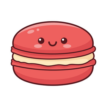 Cute Cartoon Macaroon Vector Illustration