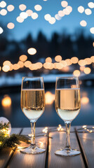 Happy New Year Greeting Card with Adorable Characters and Festive Elements.