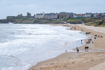 North Sea coast of England, Longsands beach, Tynemouth