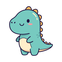 Cute Cartoon Dinosaur Illustration © FarukStock