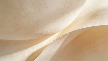 Flowing Beige Paper Layers with Organic Curves, Elegant Minimal Abstract Composition