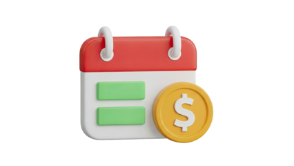 3D Calendar and Coin Icon