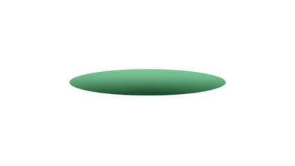 Green oval shape isolated on transparent background