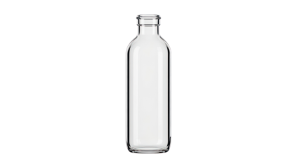Empty Glass Bottle Isolated on Transparent Background