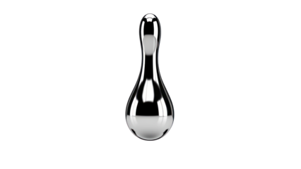 Shiny metallic drop isolated on transparent background