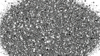 Silver glitter fragments isolated on transparent background