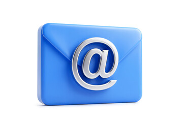 Blue Digital Mailbox with Silver At Symbol
