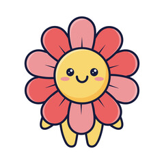 Obraz premium Adorable Cartoon Flower Character Illustration