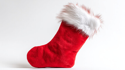 Classic Red Christmas Stocking Isolated on White