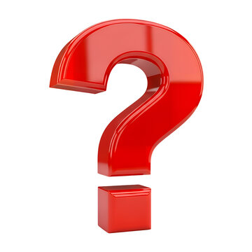 Red question mark icon isolated on transparent background