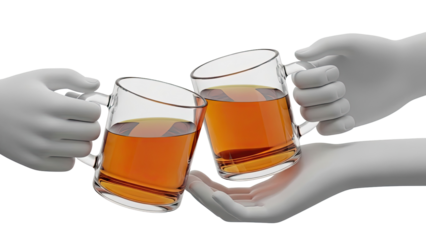 Two Hands Clinking Beer Mugs