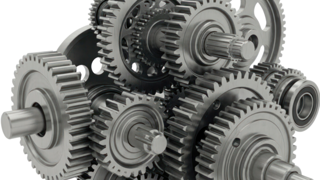 Mechanical gears assembly isolated on transparent background - Powered by Adobe