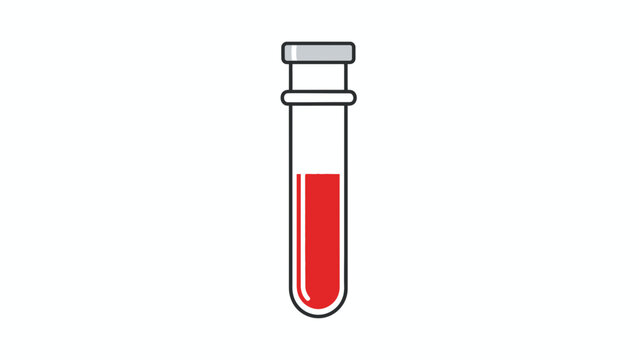 Medical Test Tube with Red Liquid Sample, Laboratory Science Icon
