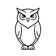 Fototapeta premium owl line logo vector icon on a white background Vector line logo icon